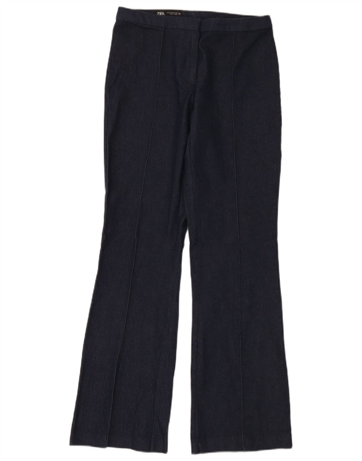 Calça feminina Zara Bootcut médio W28 L32 algodão azul marinho