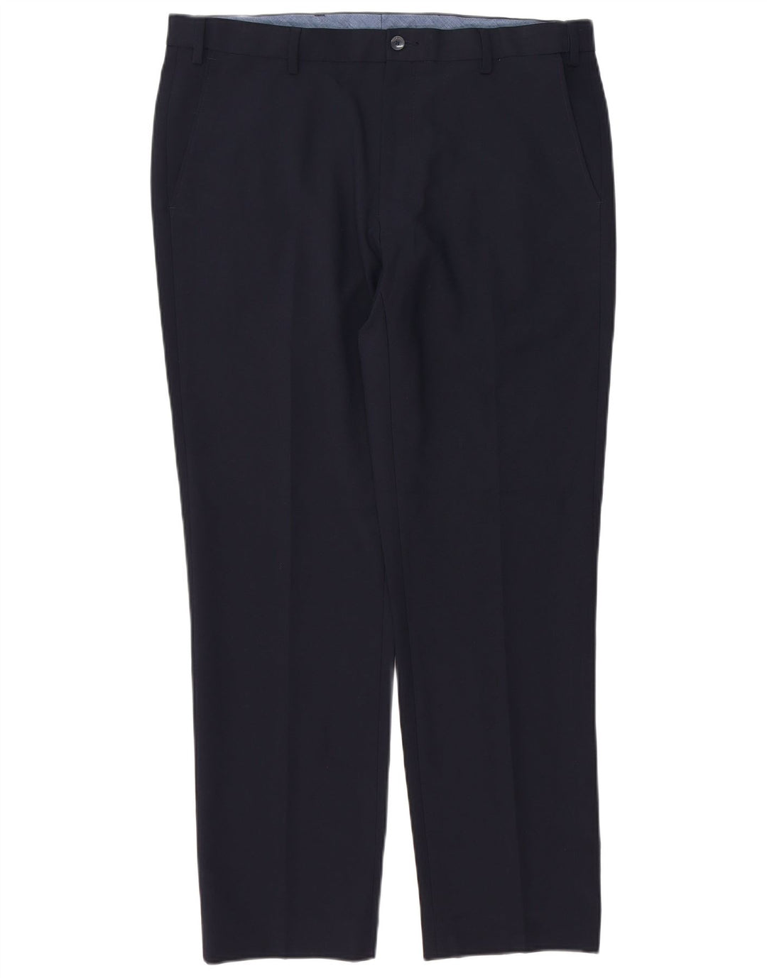 Calça Chino Masculina Marks & Spencer Regular Fit W36 L31 Poliéster Azul Marinho
