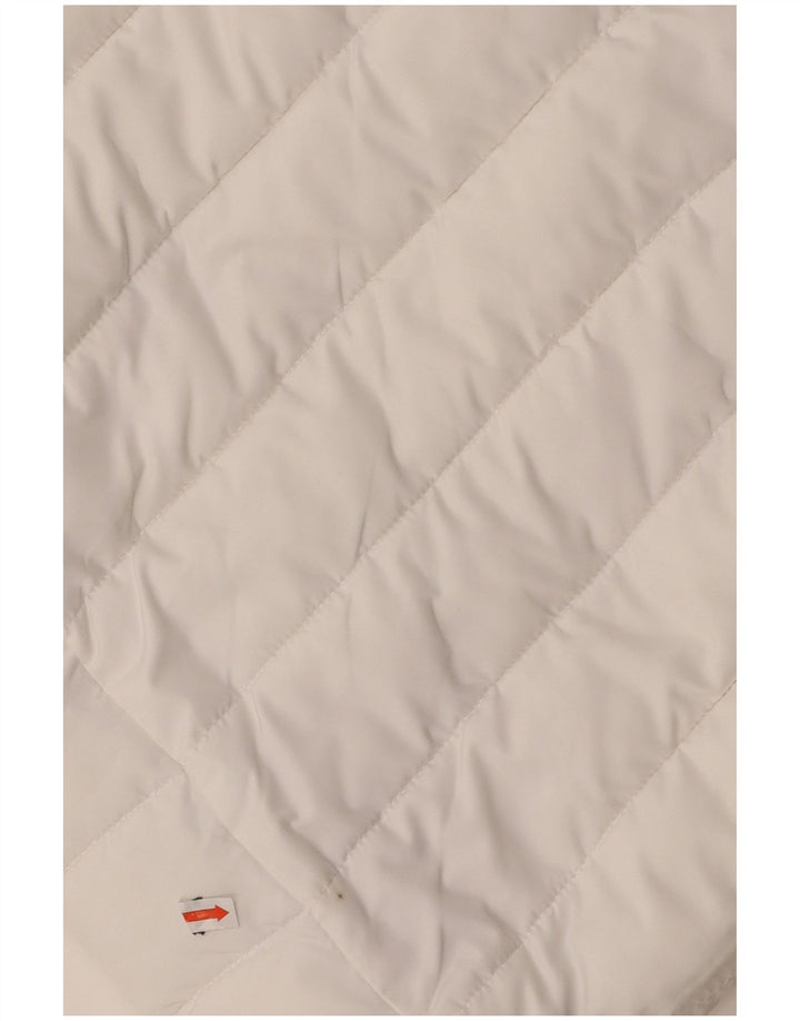 Jaqueta acolchoada com capuz feminina SUPERDRY UK 14 poliéster branco médio