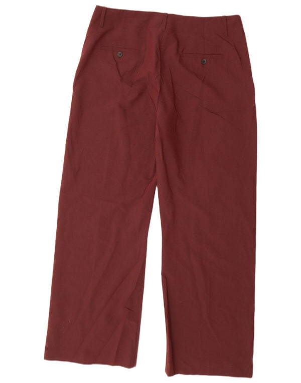 Calça Chino Feminina Zara Loose Fit XL W32 L30 Poliéster Borgonha