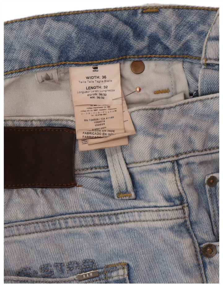 Calça jeans slim masculina G-STAR desgastada W36 L32 algodão azul
