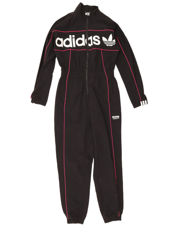 Macacão gráfico feminino Adidas de manga comprida UK 6 XS preto poliamida