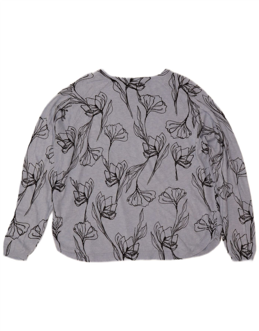 Suéter feminino MARKS & SPENCER com gola canoa Reino Unido 18 XL azul floral