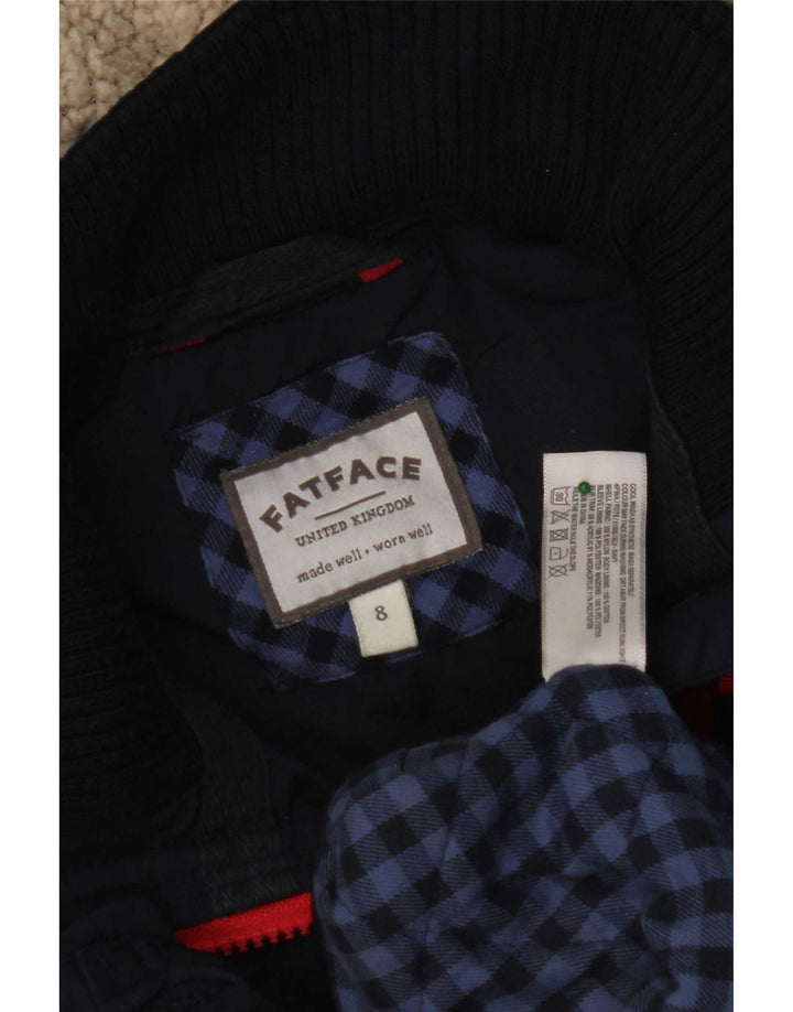 Jaqueta acolchoada com capuz feminina Fat Face UK 8 nylon azul marinho pequeno