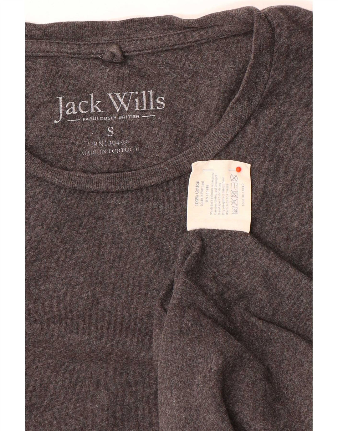 Camiseta masculina Jack Wills top pequeno algodão cinza