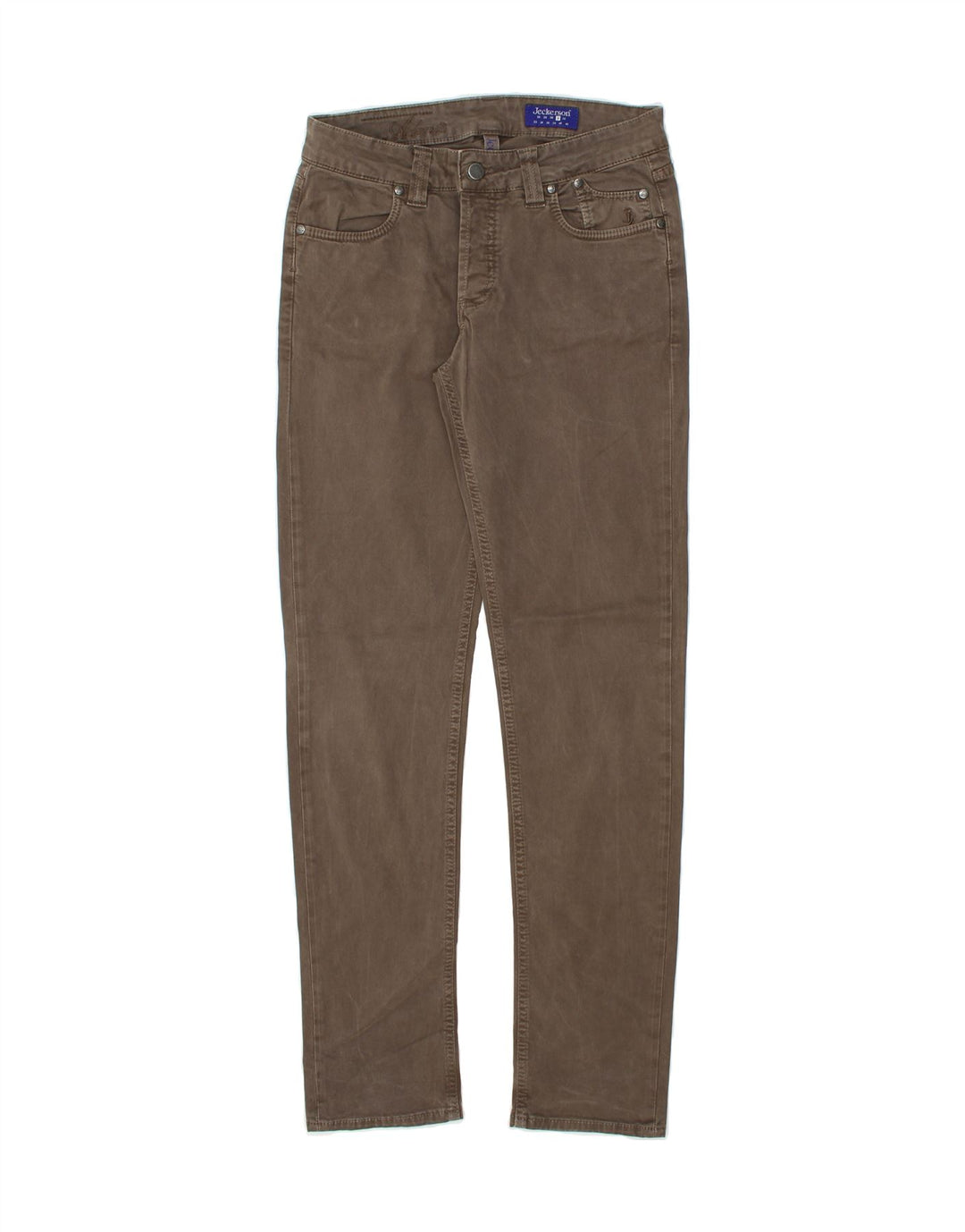 JECKERSON Womens Slim Casual Trousers  W31 L32 Brown Cotton Vintage Jeckerson and Second-Hand Jeckerson from Messina Hembry 