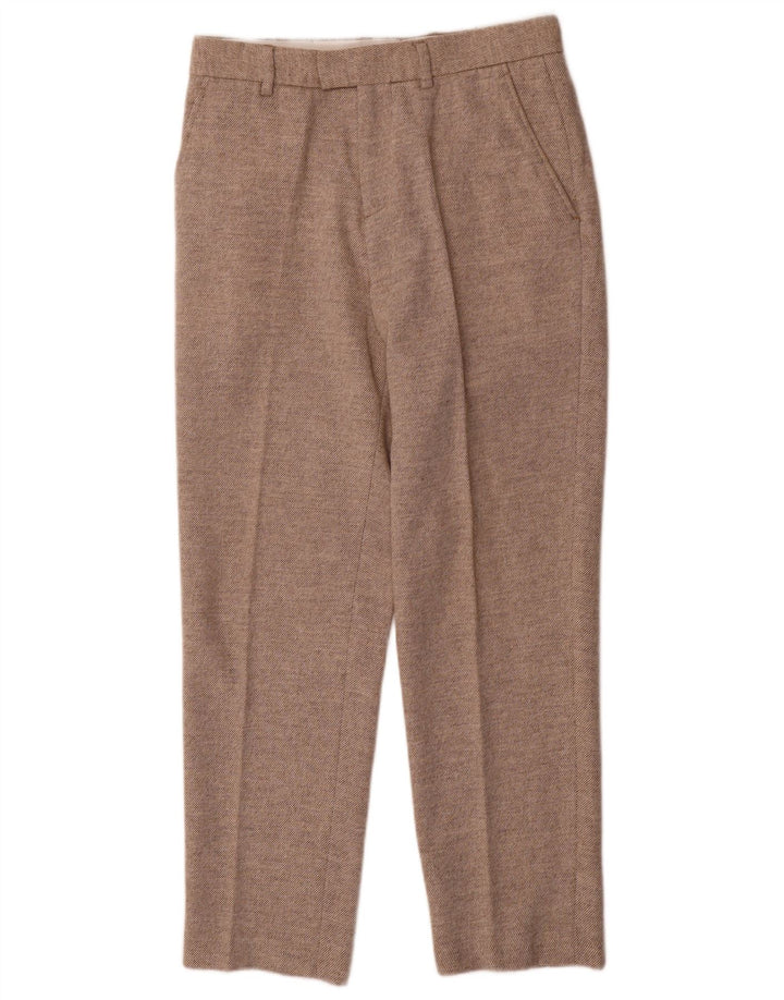 Zara Calça feminina reta de terno pequeno W28 L29 bege