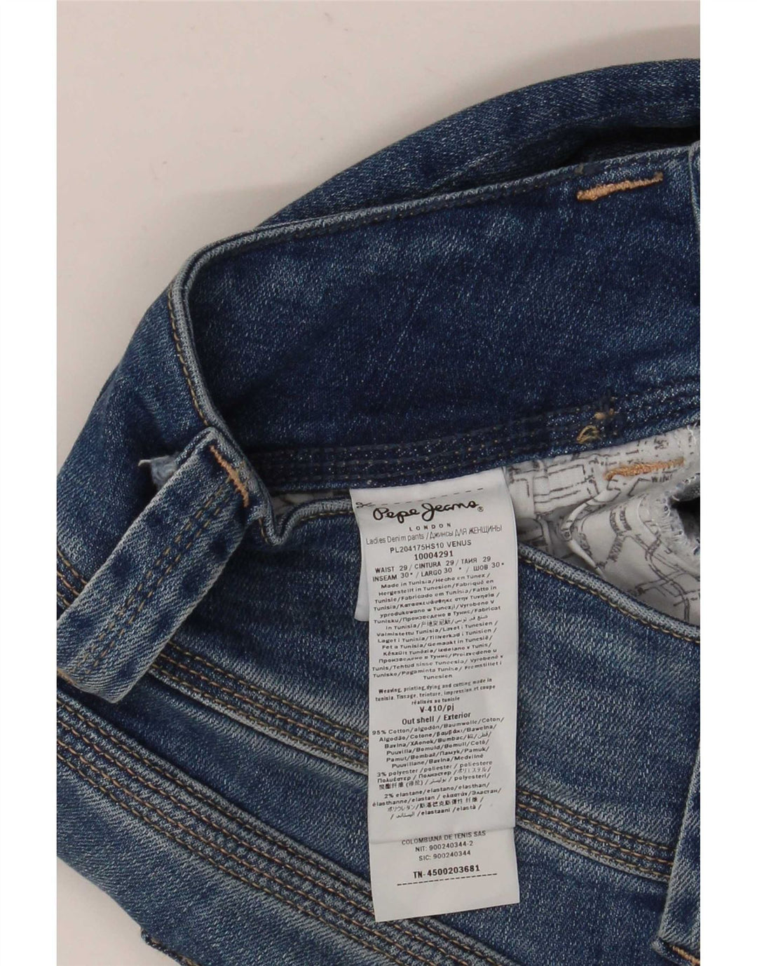 PEPE Jeans Feminino Slim Jeans W29 L30 Azul Algodão