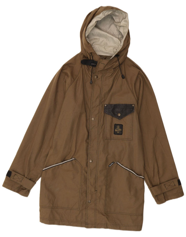 Jaqueta Parka masculina com capuz Refrigiwear Reino Unido 40 algodão cáqui grande