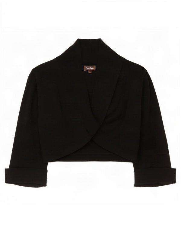 Fase Oito Bolero Jumper Feminino UK 16 Grande Viscose Preta
