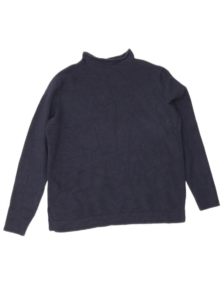 Suéter feminino Marks & Spencer com gola tartaruga Reino Unido 8 pequeno azul marinho