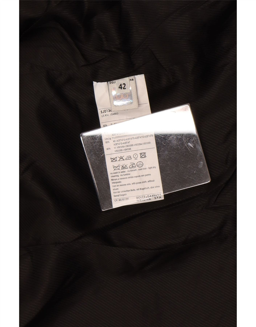 Jaqueta blazer feminina Dolce & Gabbana com 2 botões IT 42 poliéster preto médio