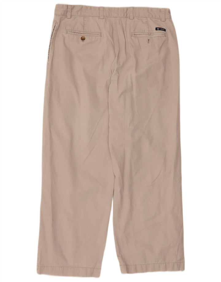 Calça Chino Masculina Reta CHAPS W34 L29 Algodão Bege