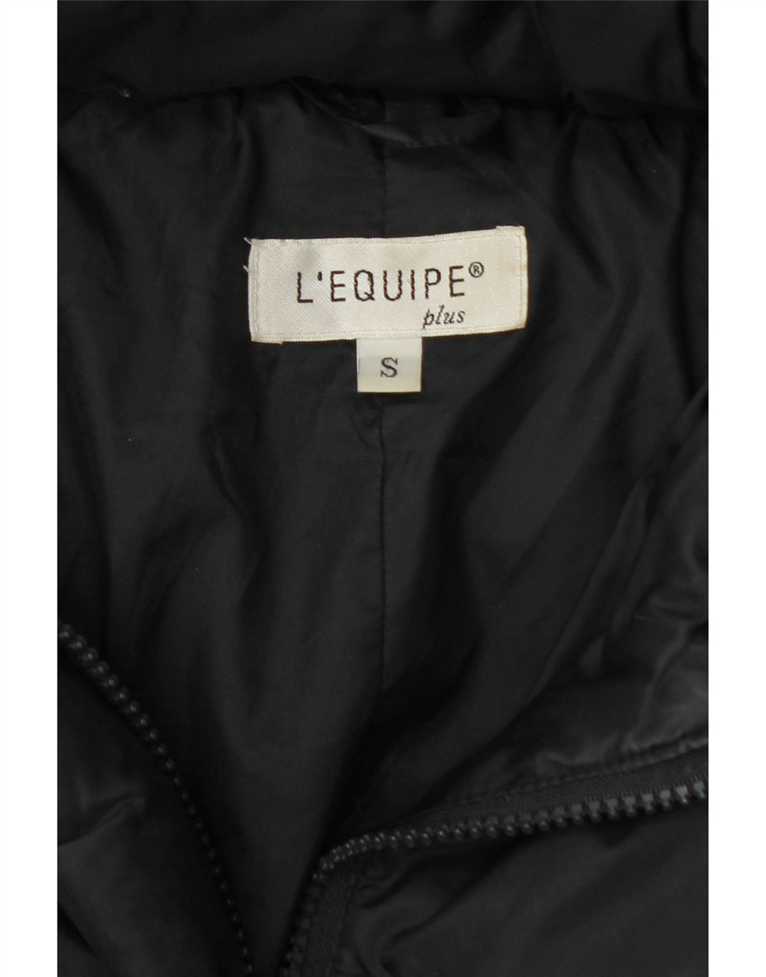 Casaco acolchoado com capuz feminino L'EQUIPE UK 10 pequeno preto