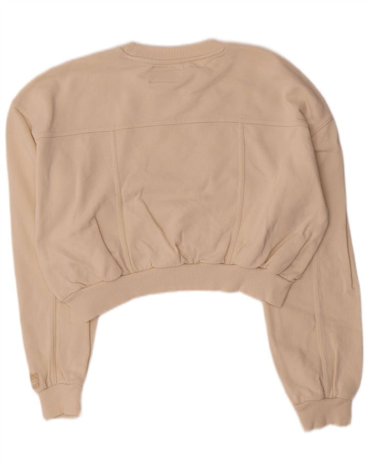 Wrangler moletom feminino cropped Reino Unido 14 algodão bege médio
