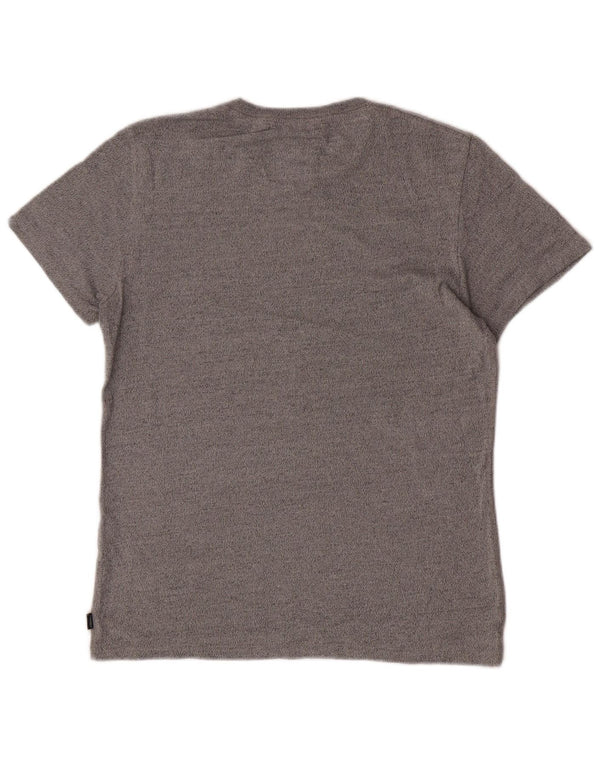 Camiseta gráfica masculina Superdry Top grande algodão cinza