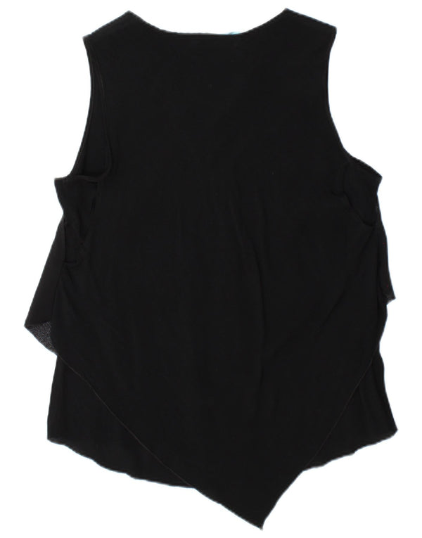 DESIGUAL Womens Sleeveless Blouse Top UK 14 Large Black Floral