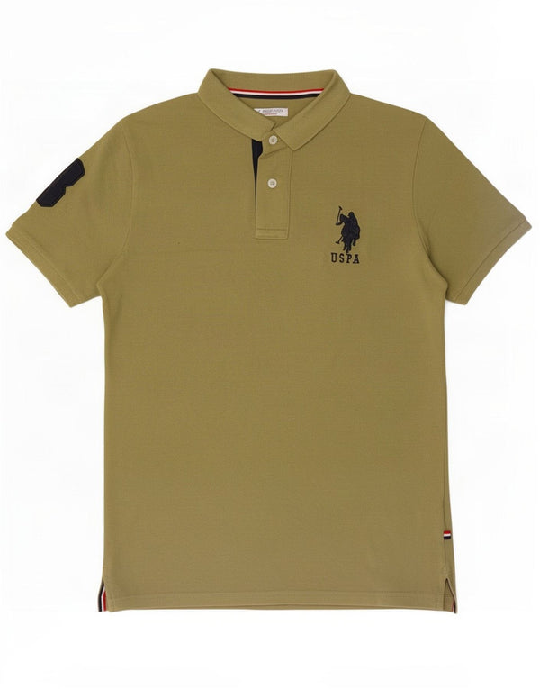 US Polo Assn. Camisa gráfica masculina 12-13 anos algodão cáqui
