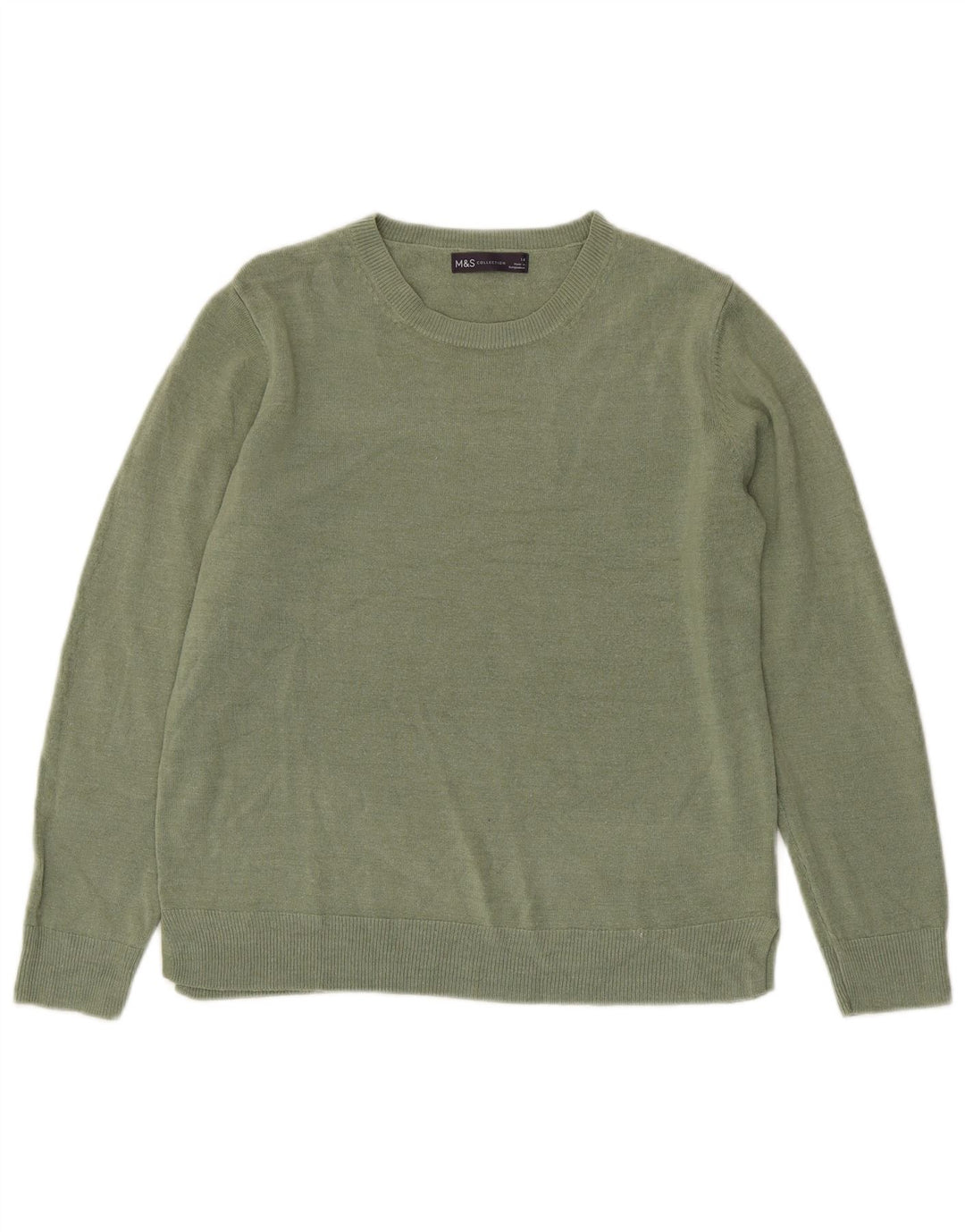 Suéter feminino Marks & Spencer com gola canoa Reino Unido 14 verde médio