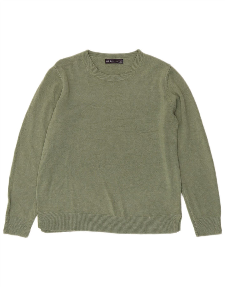 Suéter feminino Marks & Spencer com gola canoa Reino Unido 14 verde médio