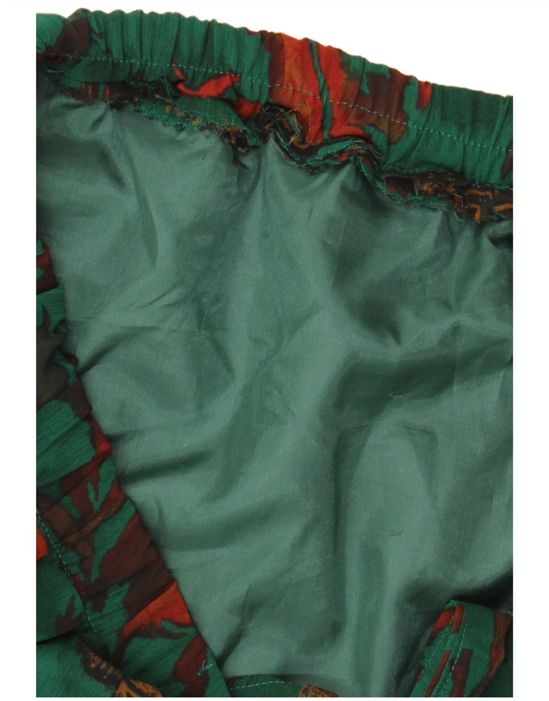 Saia plissada feminina VINTAGE W34 grande floral verde