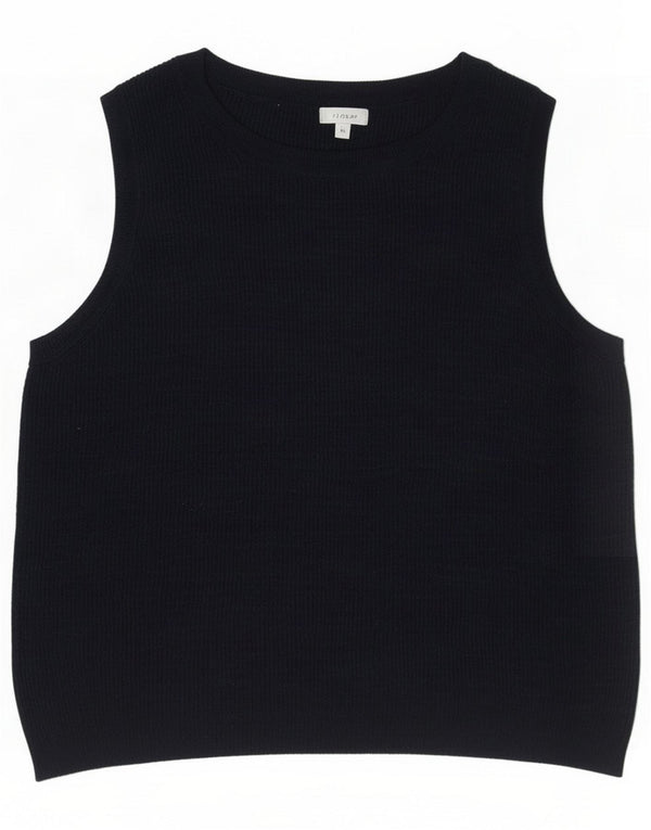 Jigsaw Womens Vest Top UK 14 Grande Linho Azul Marinho