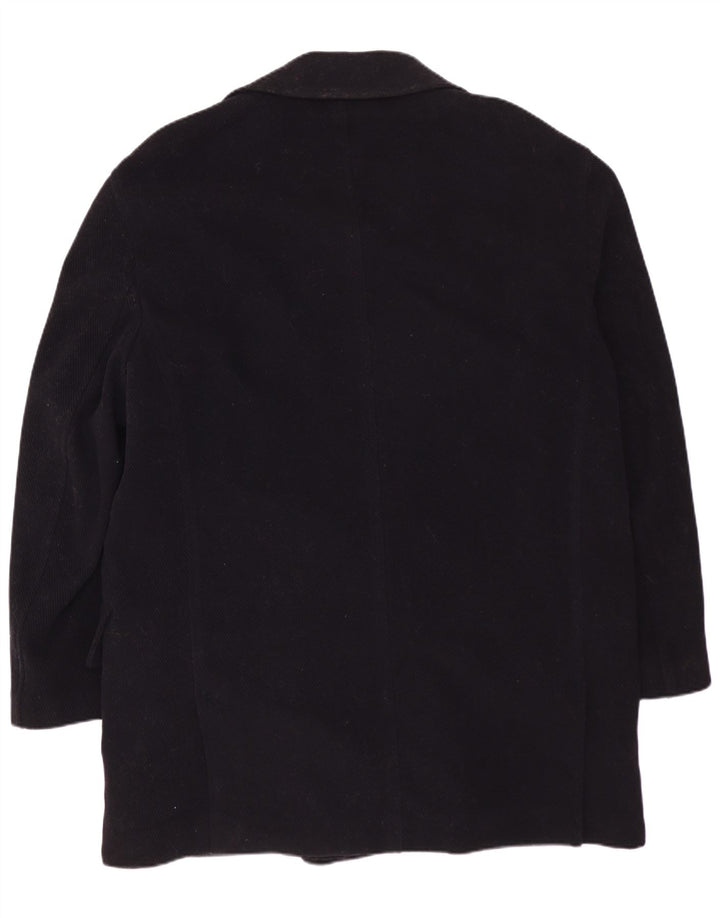 Casaco masculino VINTAGE com peito duplo IT 50 grande lã azul marinho