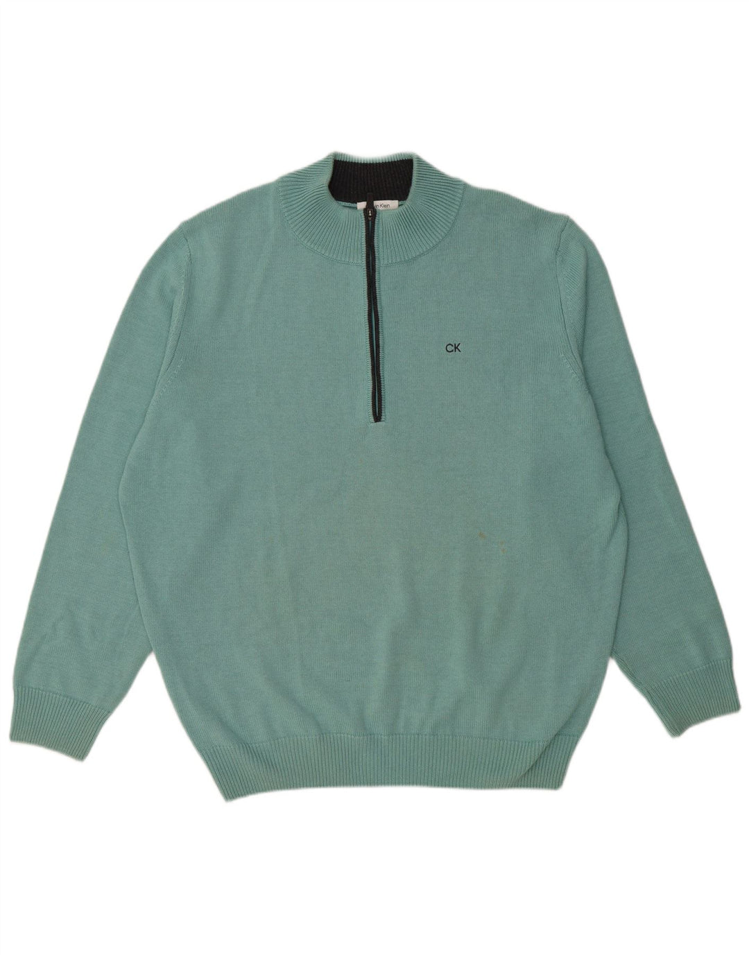 Suéter masculino Calvin Klein com zíper e gola 2XL algodão azul