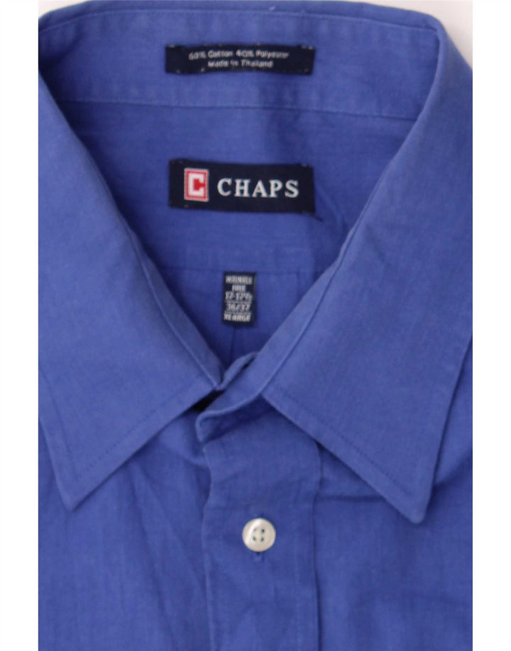 Camisa masculina Chaps tamanho 17 1/2 XL algodão azul