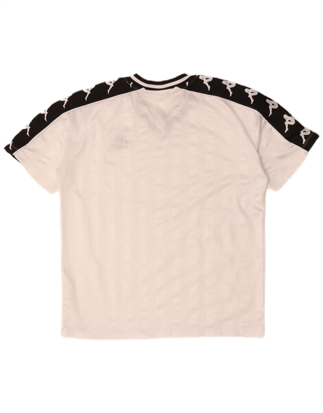 Camiseta gráfica masculina KAPPA Top médio branco colorblock poliéster