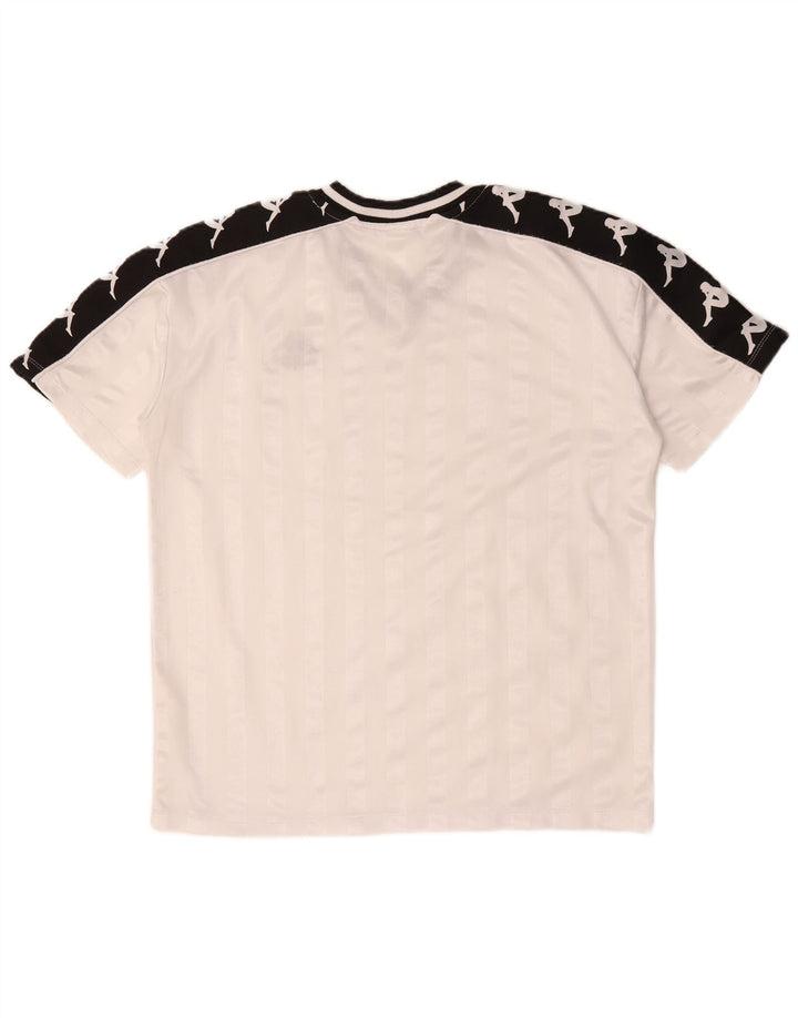 Camiseta gráfica masculina KAPPA Top médio branco colorblock poliéster
