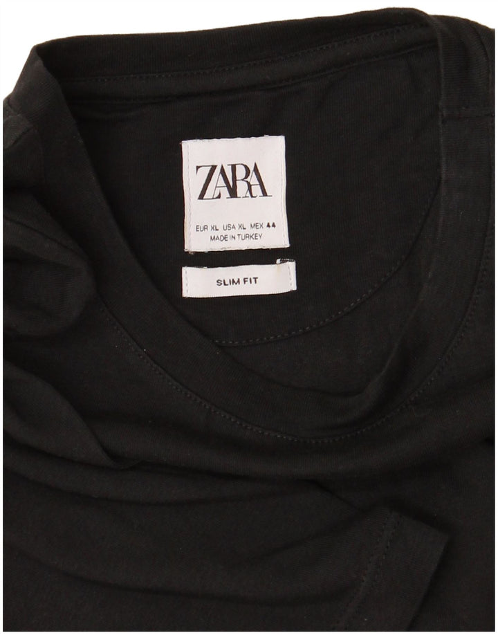 Camiseta masculina ZARA Slim Fit Top XL preta