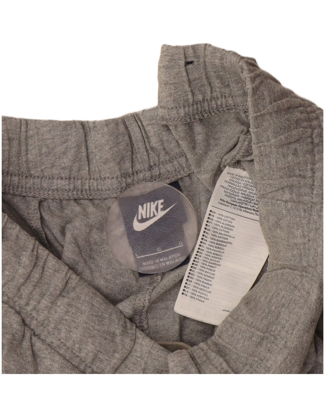 Shorts esportivos masculinos Nike grandes algodão manchado cinza