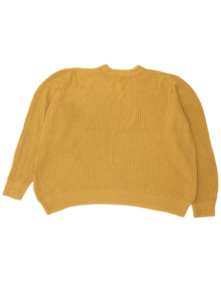Suéter feminino Marks & Spencer com gola redonda Reino Unido 16 grande amarelo