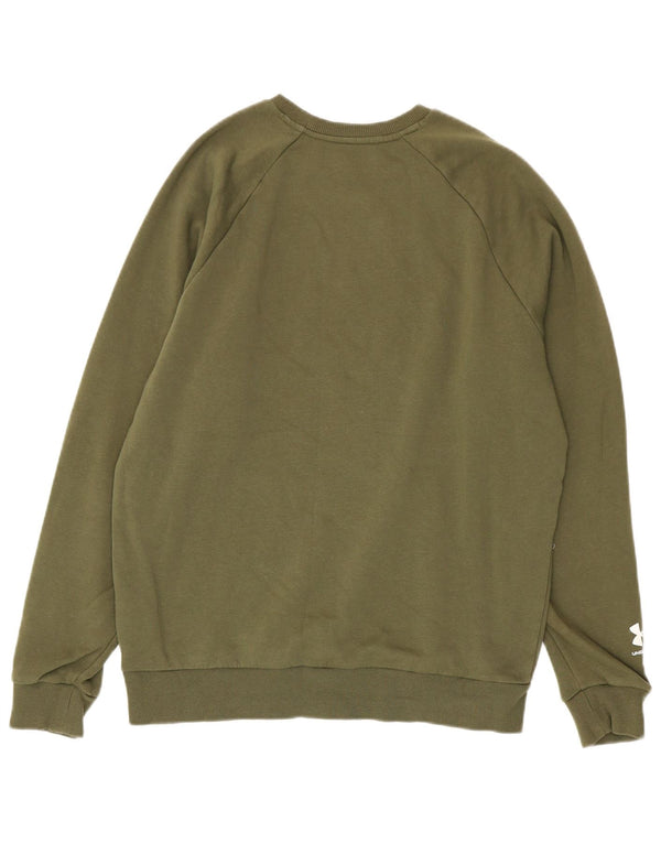 Under Armour Mens Graphic Moletom Jumper Médio Algodão Cáqui
