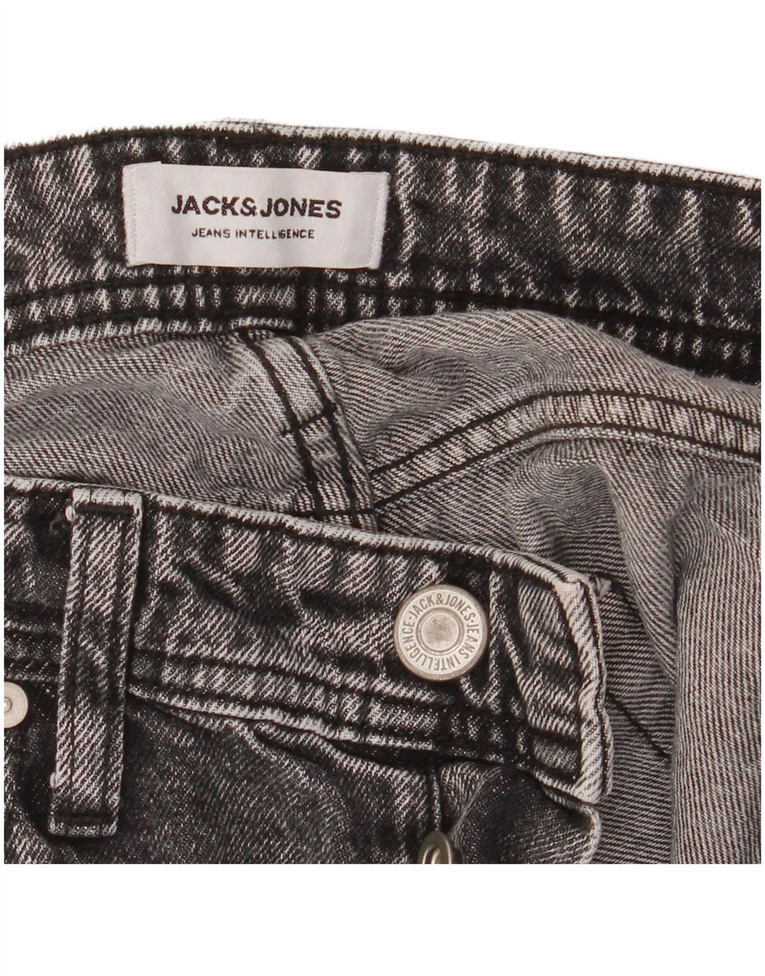 Jack & Jones Masculino Eddie Straight Jeans W29 L34 Algodão Cinza
