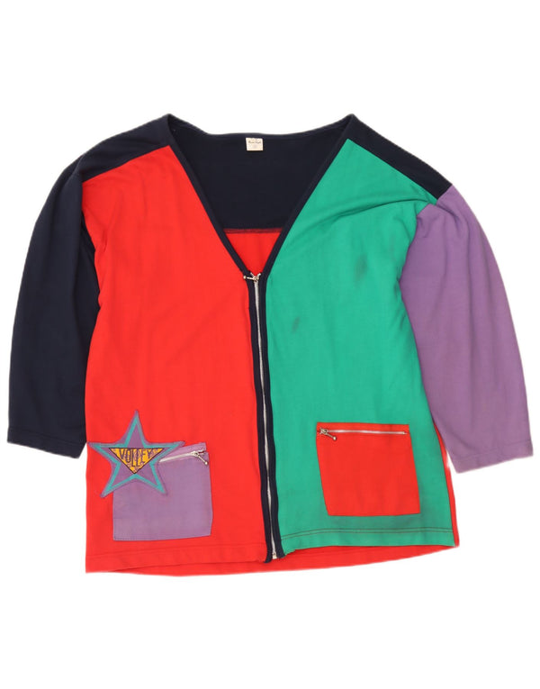 Charles Vogele Cardigan gráfico feminino Top Reino Unido 10 pequeno multicolorido