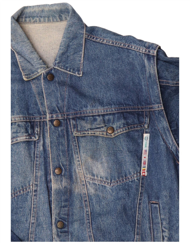 Jaqueta jeans masculina vintage UK 40 grande algodão azul