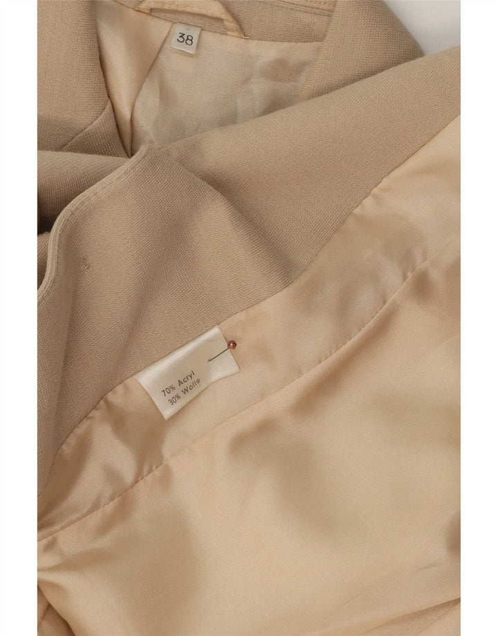 Jaqueta Blazer Feminina Vintage com 3 Botões EU 38 Acrílico Bege Médio