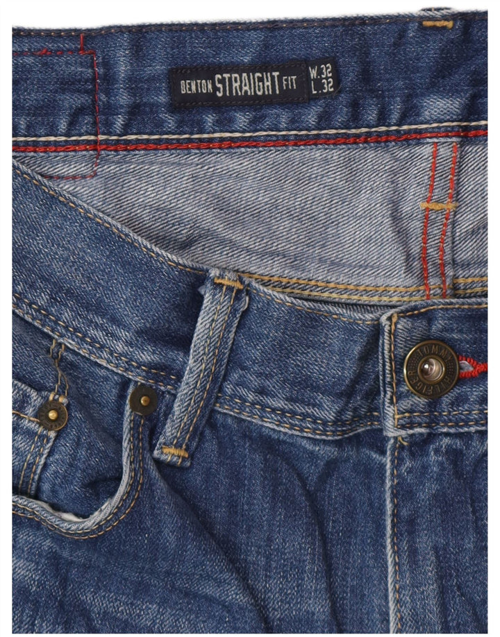 TOMMY HILFIGER Masculino Benton Straight Jeans W32 L32 Azul Algodão
