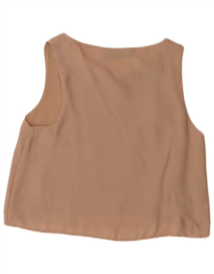 Top colete feminino ZARA UK 12 médio bege
