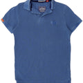 Camisa polo masculina Superdry azul médio