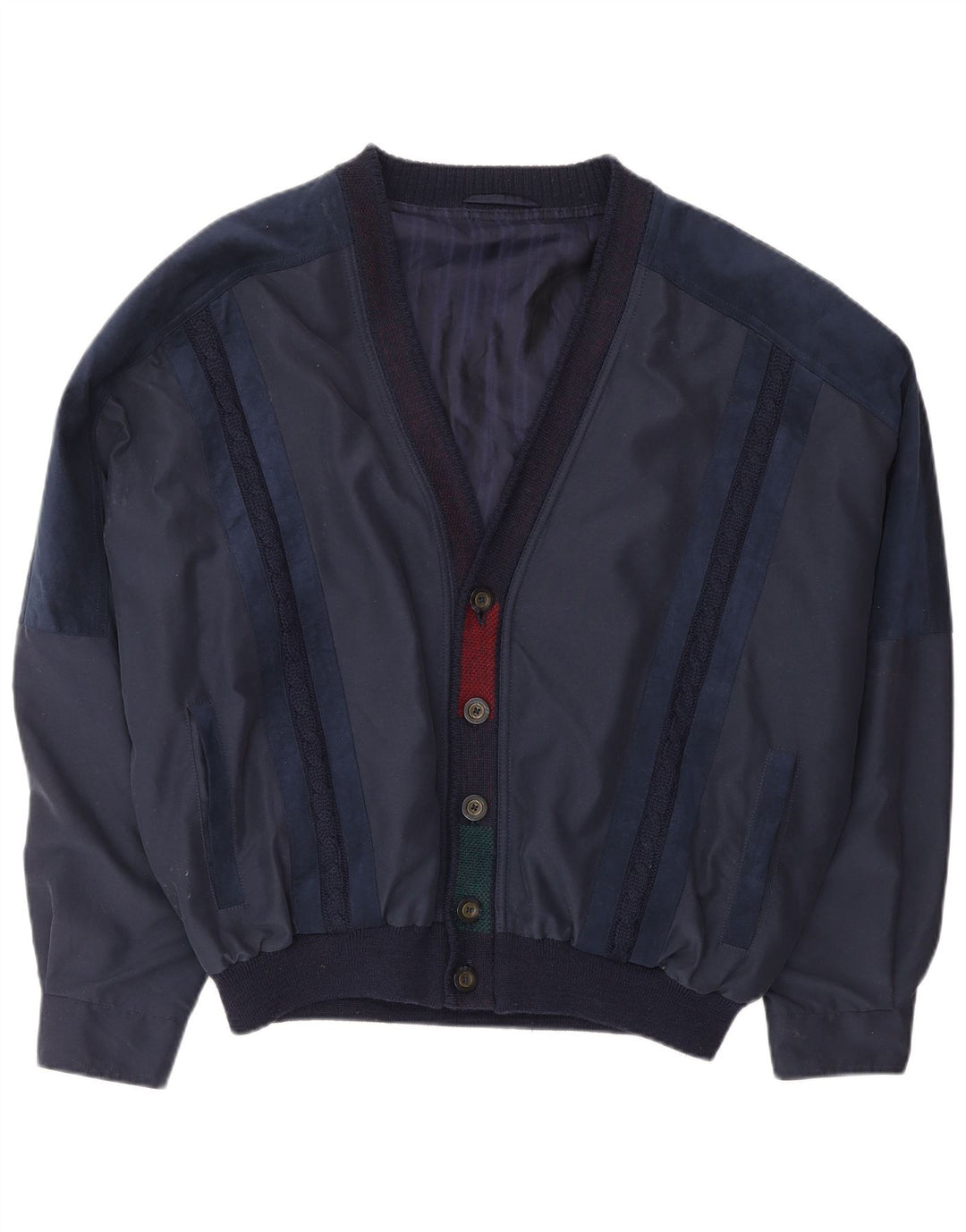 Jaqueta bomber masculina VINTAGE UK 42 XL poliéster azul marinho