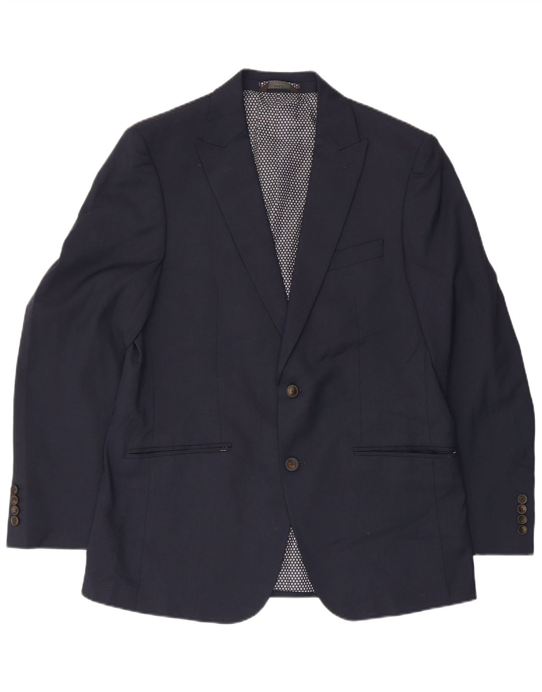 Jaqueta blazer masculina de 2 botões Marks & Spencer Reino Unido 40 grande azul marinho poliéster