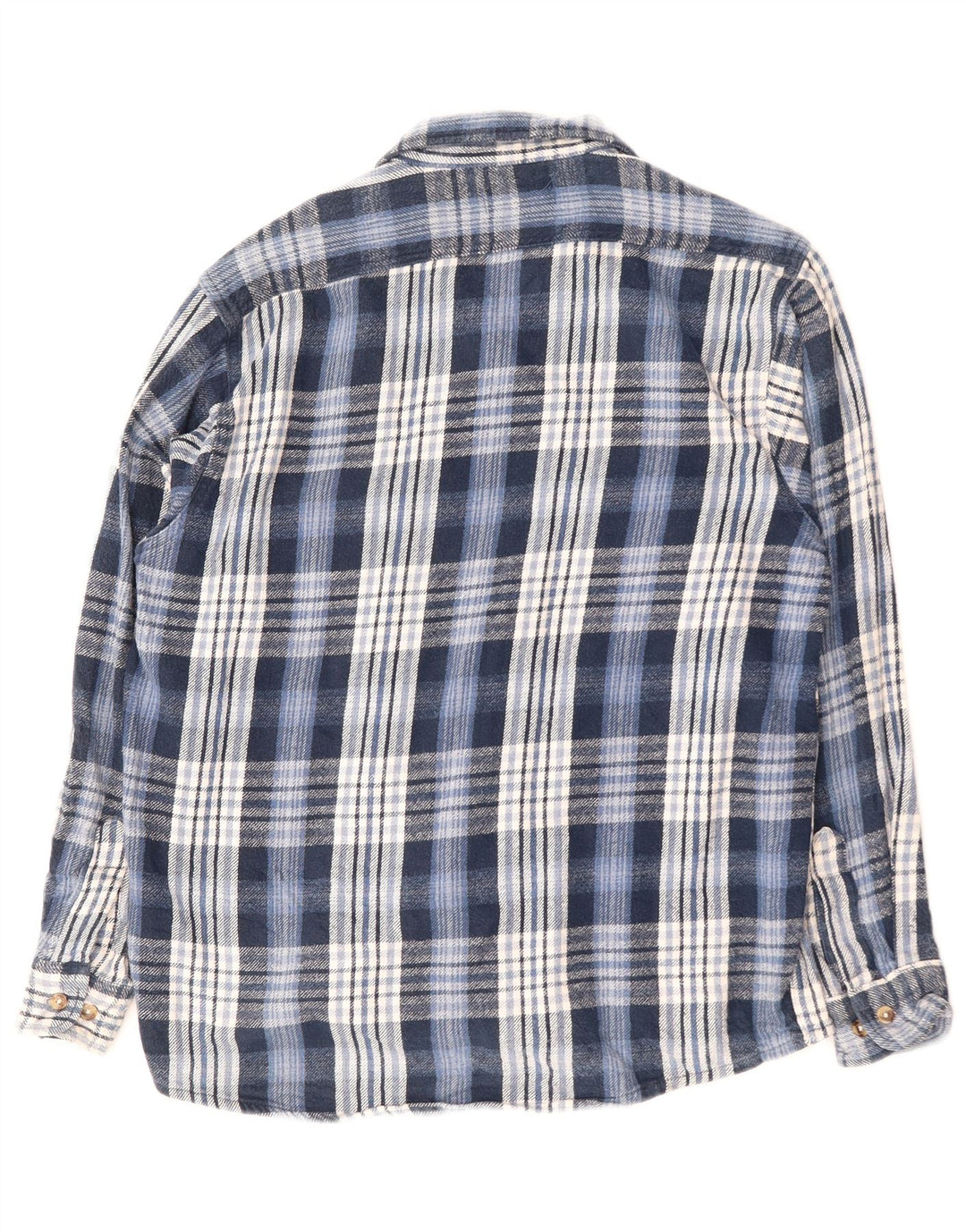 Camisa masculina de flanela VINTAGE grande algodão xadrez azul