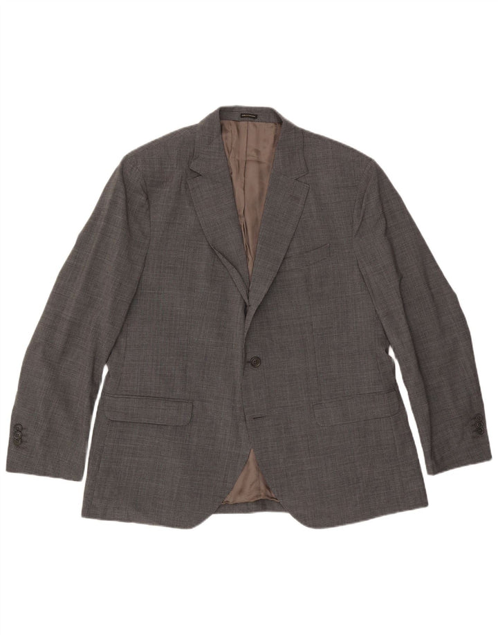 Jaqueta blazer masculina Massimo Dutti com 2 botões US 46 XL cinza xadrez lã