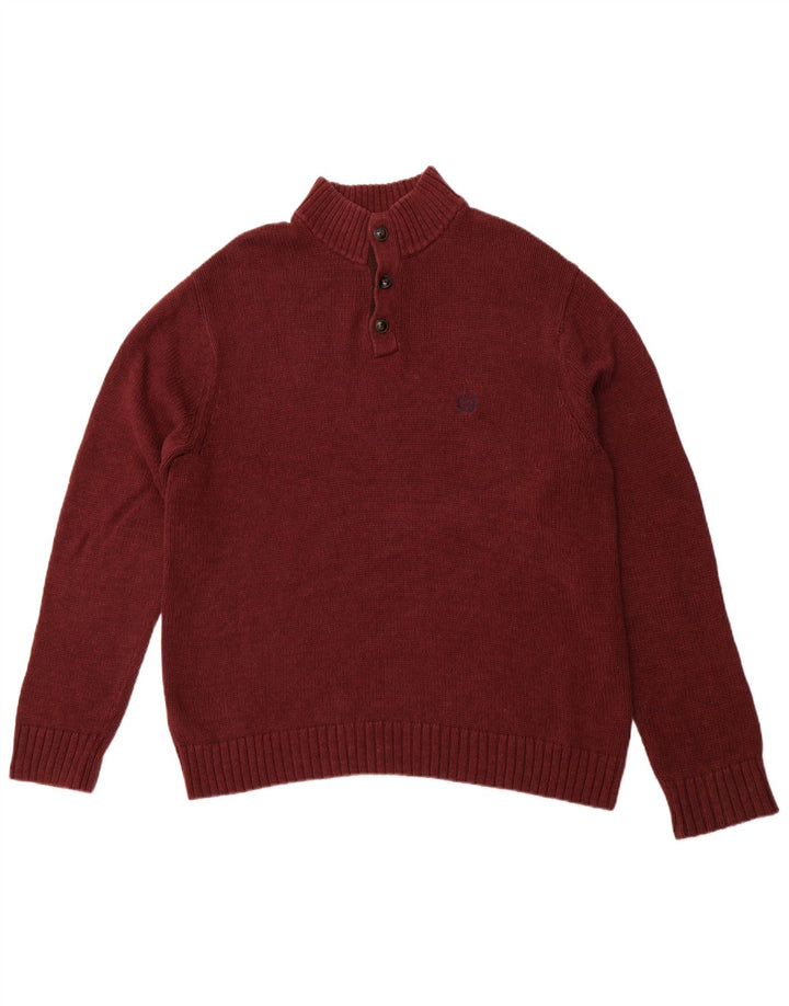 Suéter masculino CHAPS com gola redonda e algodão marrom XL