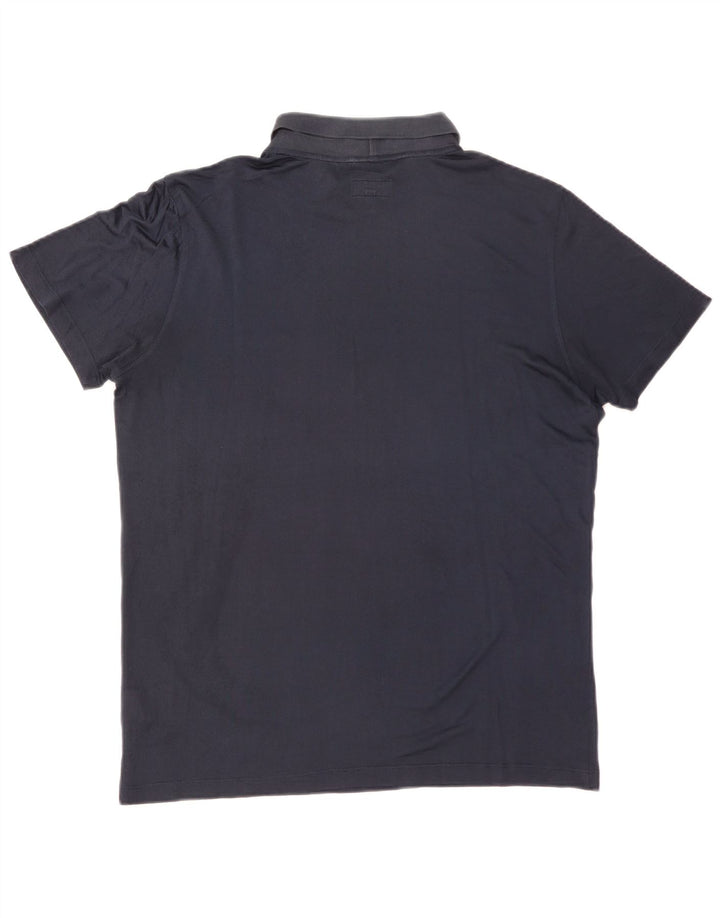 Camisa polo masculina GIORGIO ARMANI IT 50 seda azul marinho médio