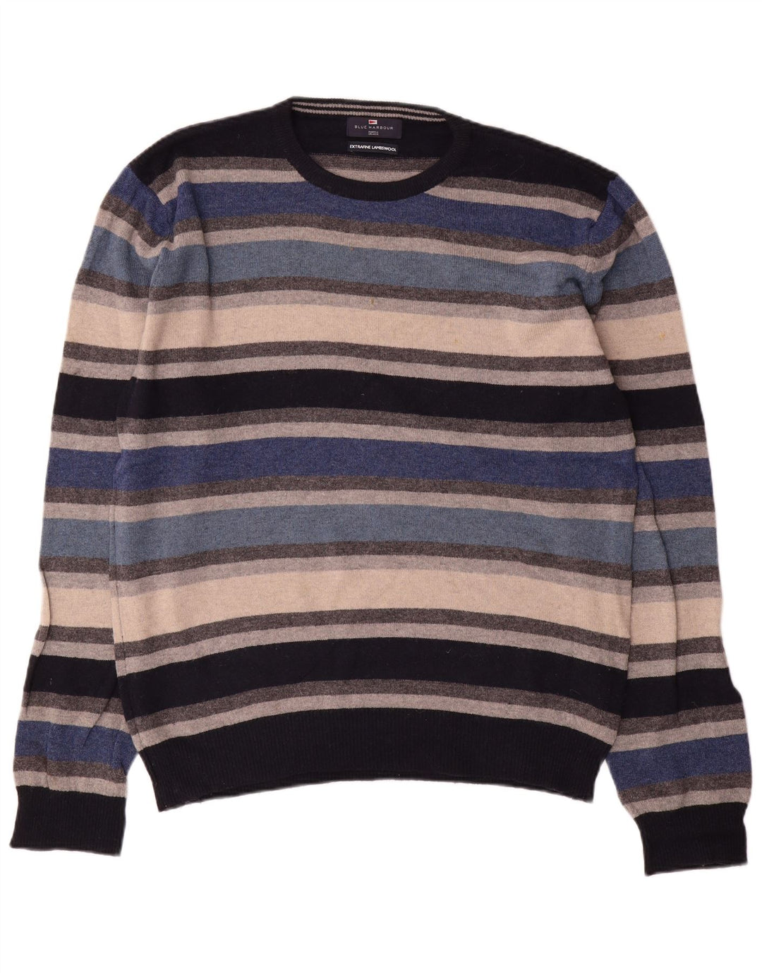 Suéter masculino MARKS & SPENCER Blue Harbor com gola redonda grande azul