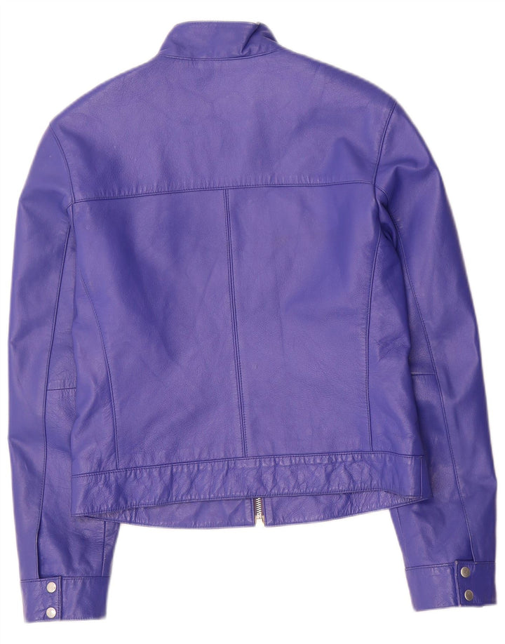 Jaqueta de couro feminina Olsen UK 10 couro roxo pequeno